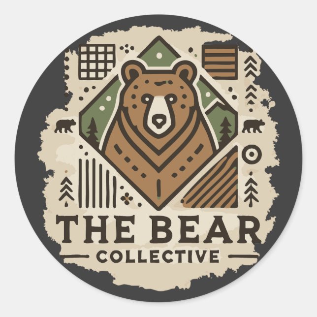 Pegatina Redonda Mi colectivo de osos (Anverso)