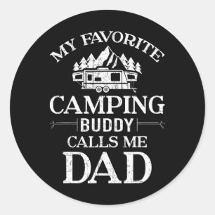 Pegatina Redonda Mi compañero de camping favorito llámame papá