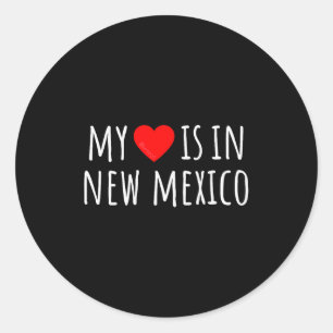 Pegatina Redonda Mi corazón está en Nuevo México lindo estado ameri