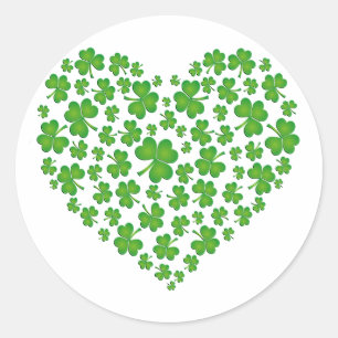 Pegatina Redonda Mi corazón irlandés
