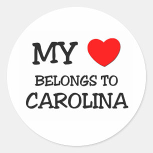 Pegatina Redonda Mi Corazón Pertenece A CAROLINA