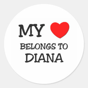 Pegatina Redonda Mi Corazón Pertenece A DIANA