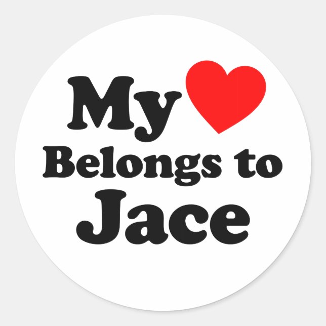 Pegatina Redonda Mi corazón pertenece a Jace (Anverso)