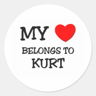 Pegatina Redonda Mi corazón pertenece a Kurt