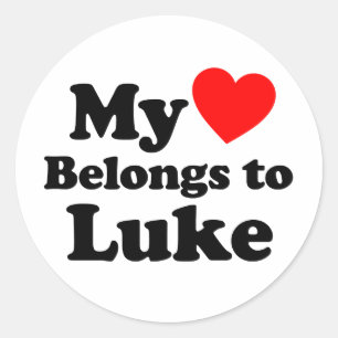 Pegatina Redonda Mi corazón pertenece a Luke