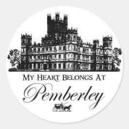 Pegatina Redonda Mi Corazón Pertenece A Pemberley