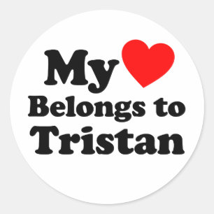Pegatina Redonda Mi corazón pertenece a Tristán