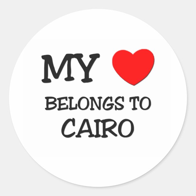 Pegatina Redonda Mi corazón pertenece al CAIRO (Anverso)