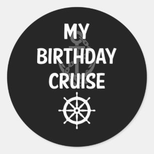 Pegatina Redonda Mi crucero de cumpleaños