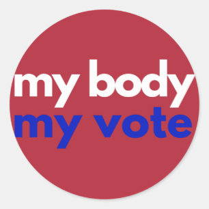 Pegatina Redonda Mi cuerpo mi voto Roevember