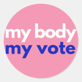 Pegatina Redonda Mi cuerpo mi voto Roevember