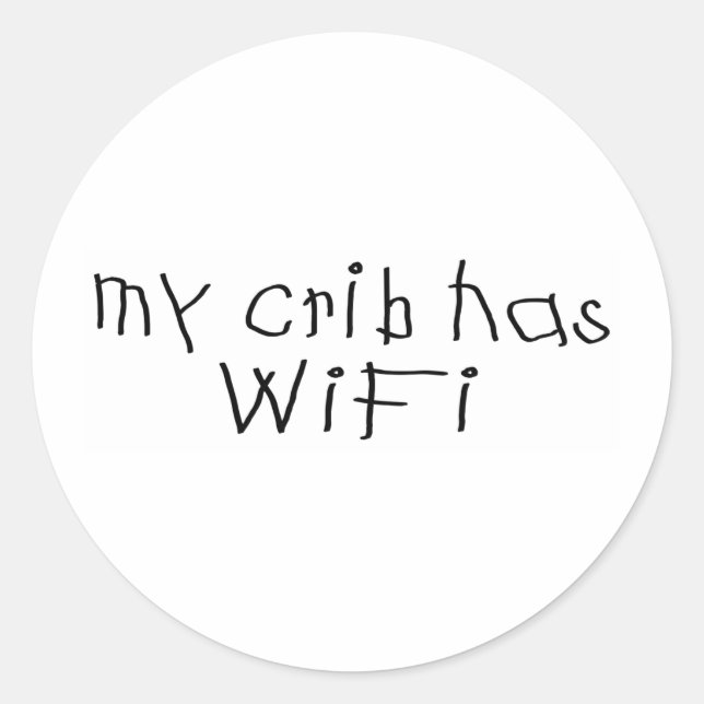 Pegatina Redonda Mi cuna tiene wifi (Anverso)
