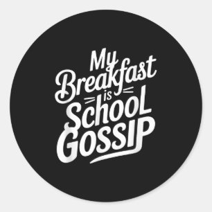 Pegatina Redonda Mi Desayuno Es Un Sorbo Escolar