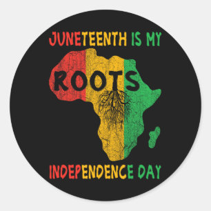 Pegatina Redonda Mi Día de la Independencia África Rota a los Hombr