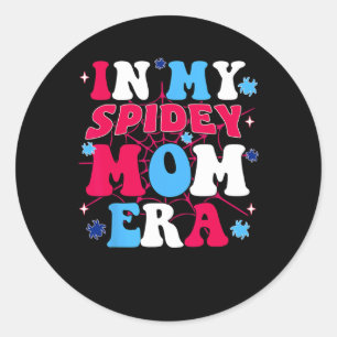 Pegatina Redonda Mi Día de la Madre Spidey Mom