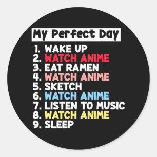Pegatina Redonda Mi Día Perfecto Anime Merch Cute Para Los Chicas A