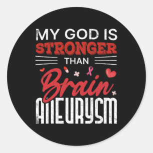 Pegatina Redonda Mi Dios Es Más Fuerte Que La Conciencia Sobre El A