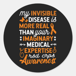 Pegatina Redonda Mi Enfermedad Invisible Es Real2