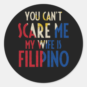 Pegatina Redonda Mi esposa es filipina Pinoy Pin