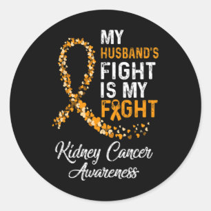 Pegatina Redonda Mi Esposa Lucha Es Mi Lucha Contra El Cáncer De Ri