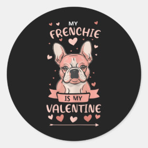 Pegatina Redonda Mi Frenchie Es Mi Bulldog Francés Divertido De San