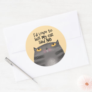 Pegatina Redonda Mi gato dijo NO