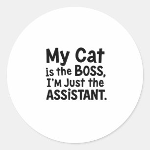Pegatina Redonda Mi gato es el jefe