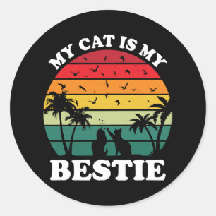 Pegatina Redonda Mi gato es mi mejor amigo