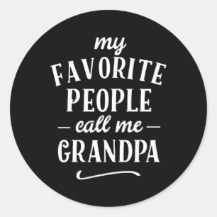 Pegatina Redonda Mi gente favorita me llama abuelo