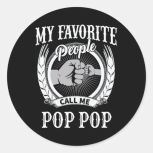 Pegatina Redonda Mi gente favorita me llama abuelo pop