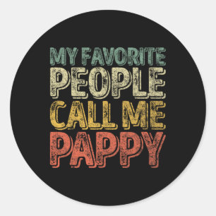 Pegatina Redonda Mi gente favorita me llama Pappy Camiseta Divertid