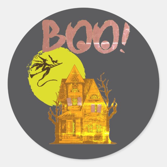 Pegatina Redonda Mi Halloween  (Anverso)