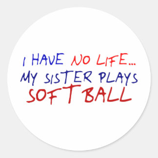Pegatina Redonda Mi hermana juega al softball