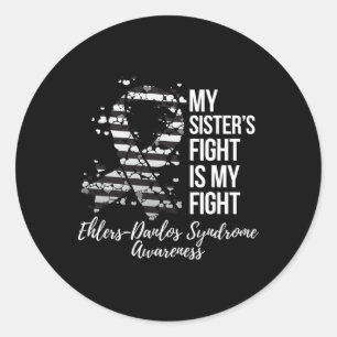 Pegatina Redonda Mi hermana lucha contra el síndrome de Ehlers-danl