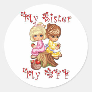 Pegatina Redonda Mi hermana Mi BFF