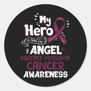 Pegatina Redonda Mi Héroe Ahora Es Mi Cáncer De Mieloma Múltiple An