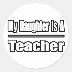 Pegatina Redonda Mi hija es profesora