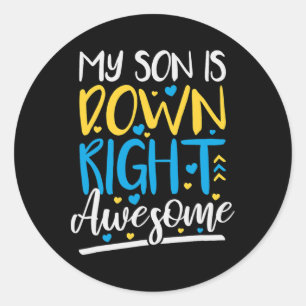 Pegatina Redonda Mi Hijo Está Abajo Directamente Awesome Down Synwa