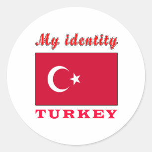 Pegatina Redonda Mi identidad Turquía
