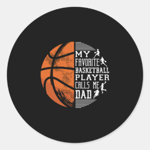 Pegatina Redonda Mi jugador de baloncesto favorito me llama papá Sk