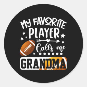 Pegatina Redonda Mi jugador de fútbol favorito me llama abuela 