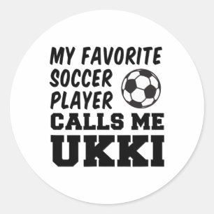 Pegatina Redonda Mi jugador de fútbol favorito me llama Ukki finlan