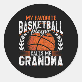Pegatina Redonda Mi jugador favorito de Bysketbyll me llama abuelit