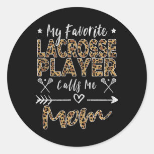 Pegatina Redonda Mi jugador favorito de Lacrosse me llama madre de 