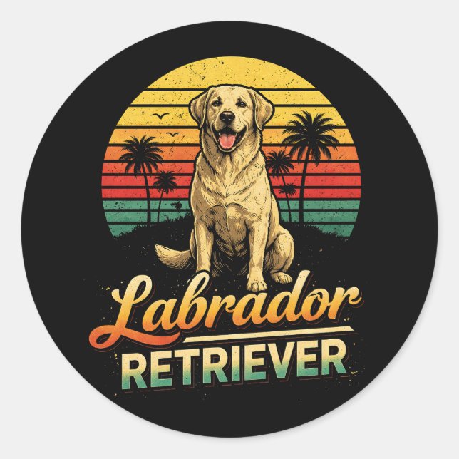 Pegatina Redonda Mi Labrador Retriever (Anverso)