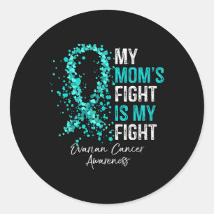 Pegatina Redonda Mi lucha contra el cáncer de ovario es mi lucha