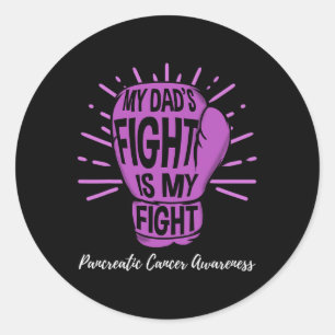 Pegatina Redonda Mi lucha contra el cáncer de páncreas es mi lucha