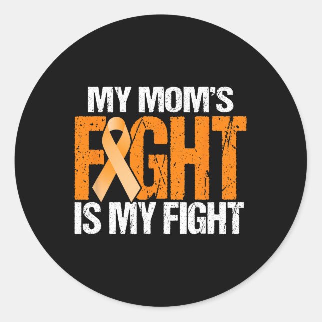 Pegatina Redonda Mi madre lucha es mi madre de conciencia sobre la  (Anverso)