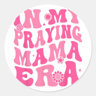 Pegatina Redonda Mi madre religiosa era madre religiosa madre crist