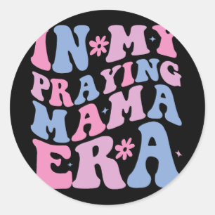 Pegatina Redonda Mi madre religiosa era madre religiosa madre crist